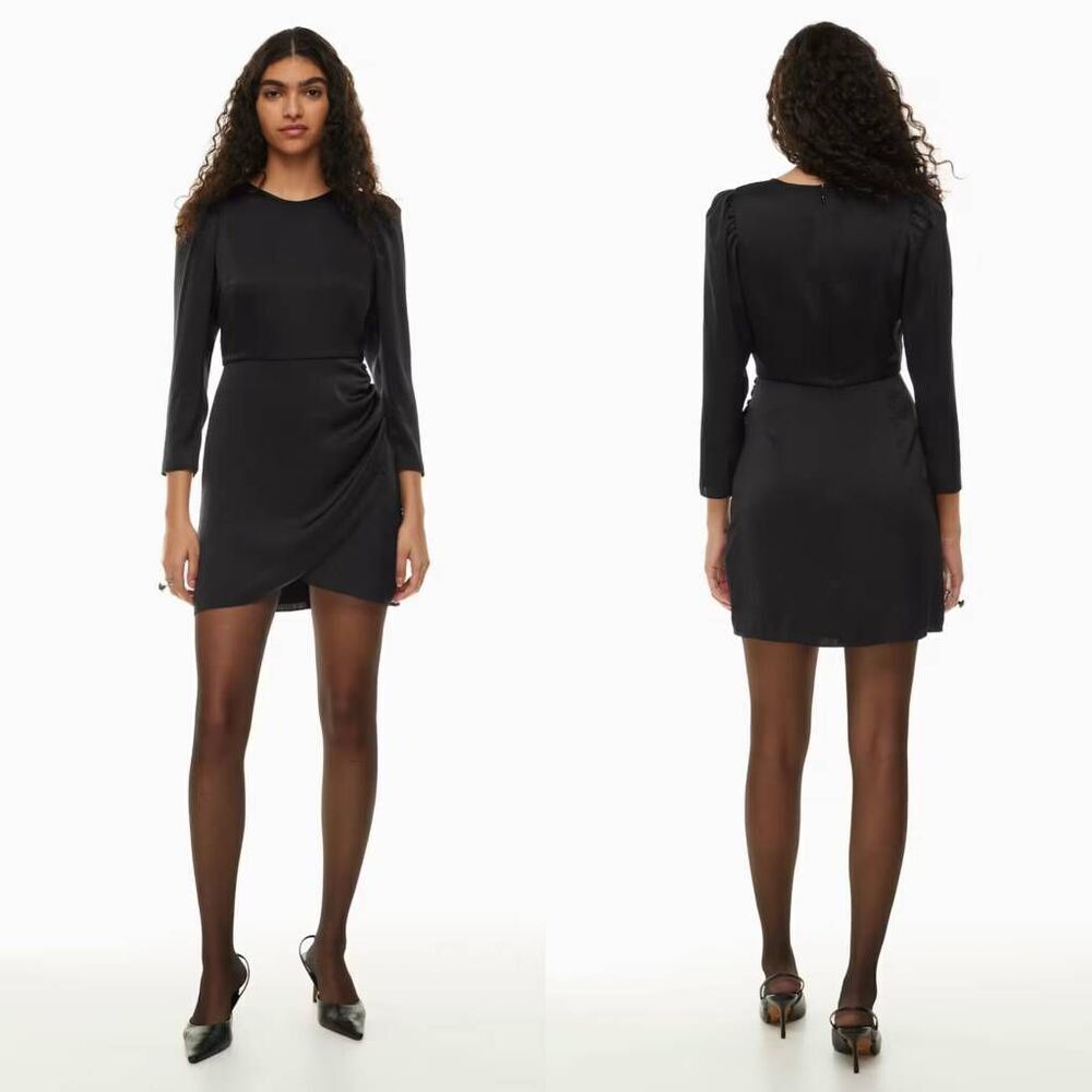 Wilfred Didi Satin Dress 2 Black $128 NWT